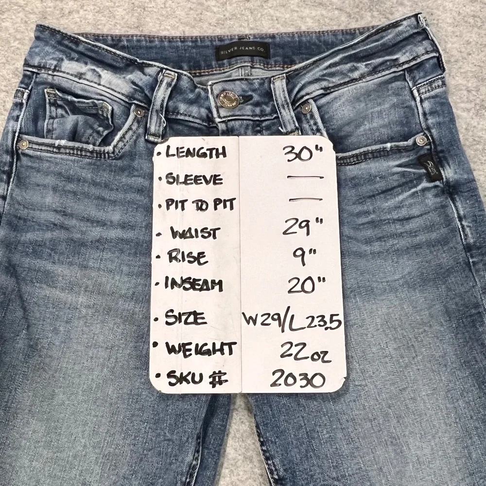 Silver Jeans Co Britt Capri‎ Womens W29 L23.5 Medium Wash Mid Rise Denim Blue